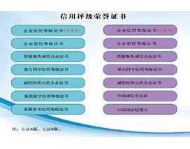 信用評級榮譽證書